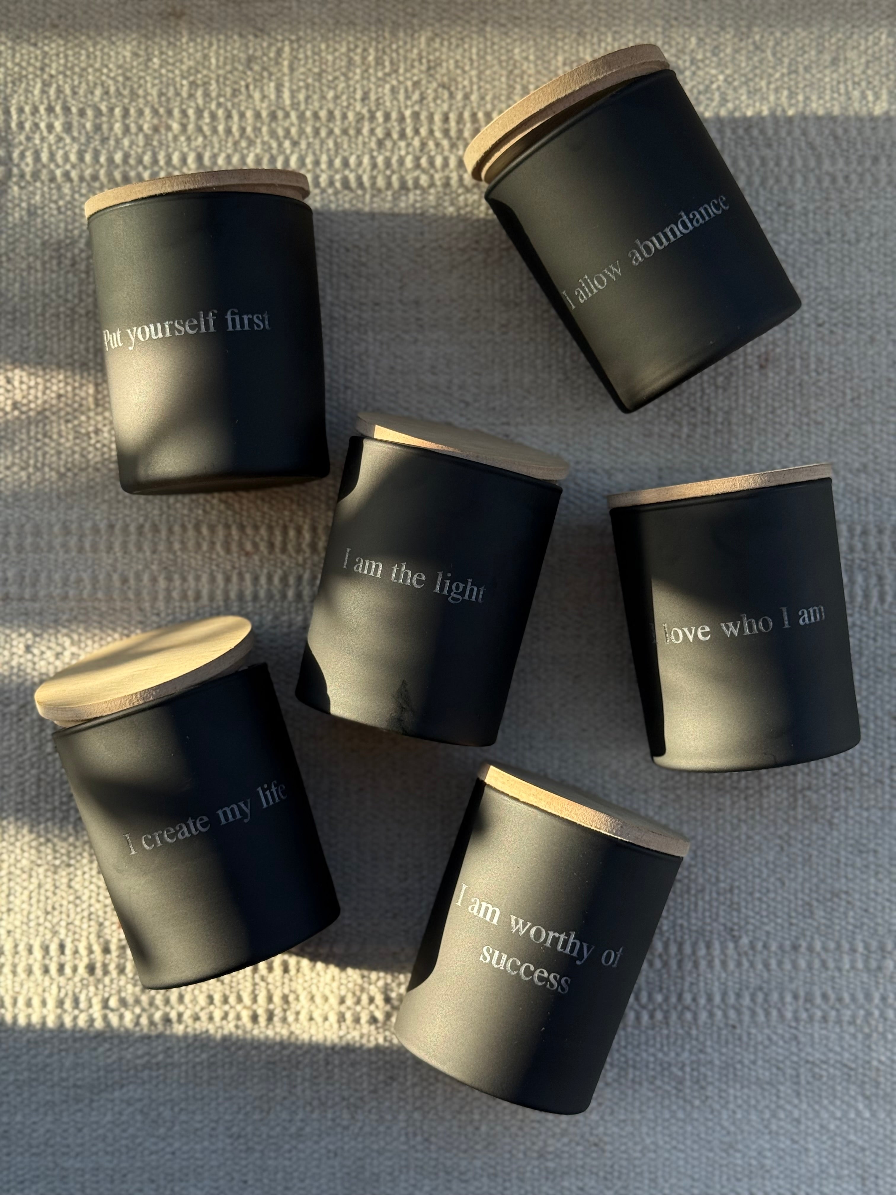 Soy Candle with Affirmation. Premium Oils, 200ml