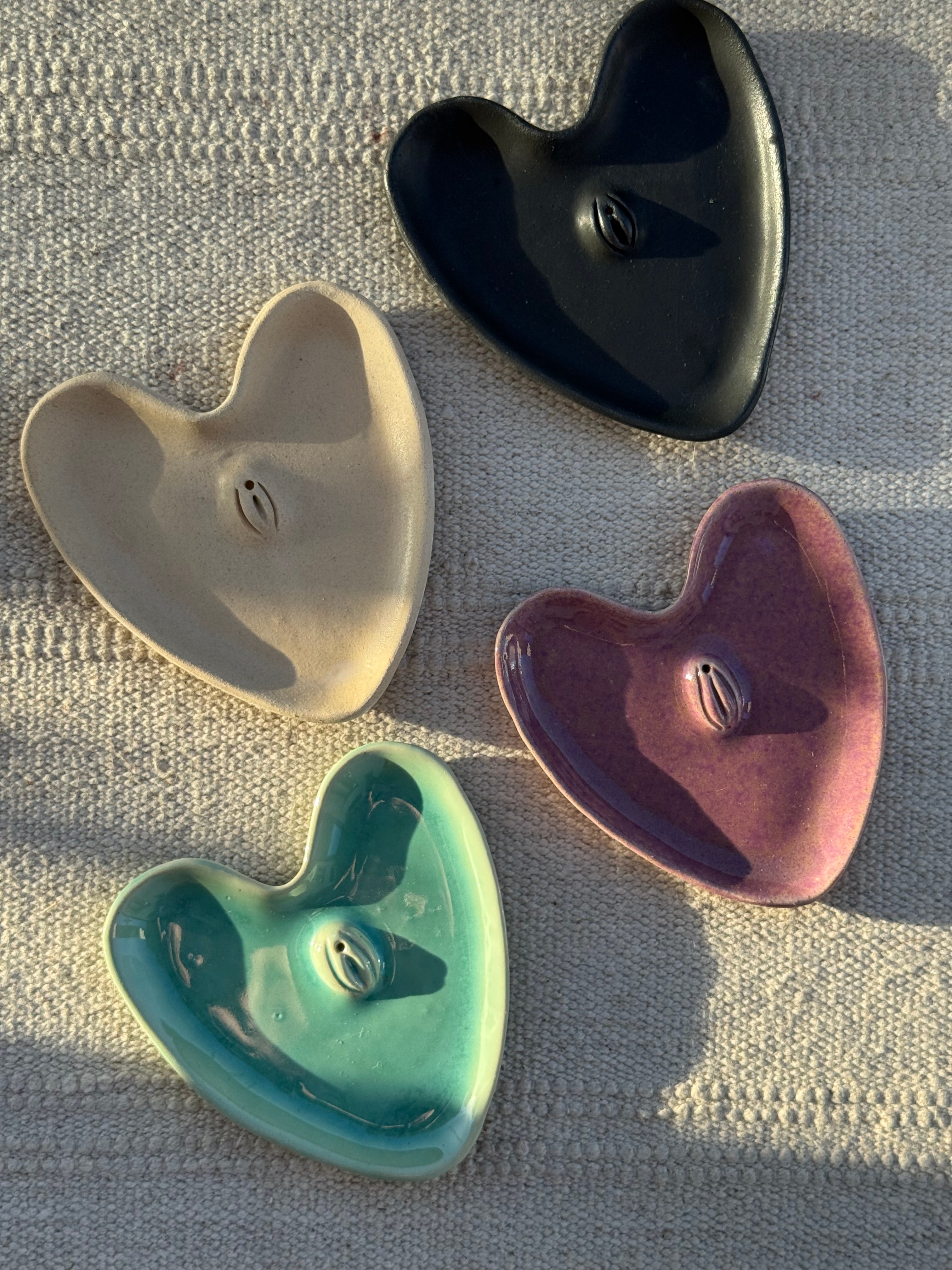 Ceramic Incense Holder “Yoni Heart”