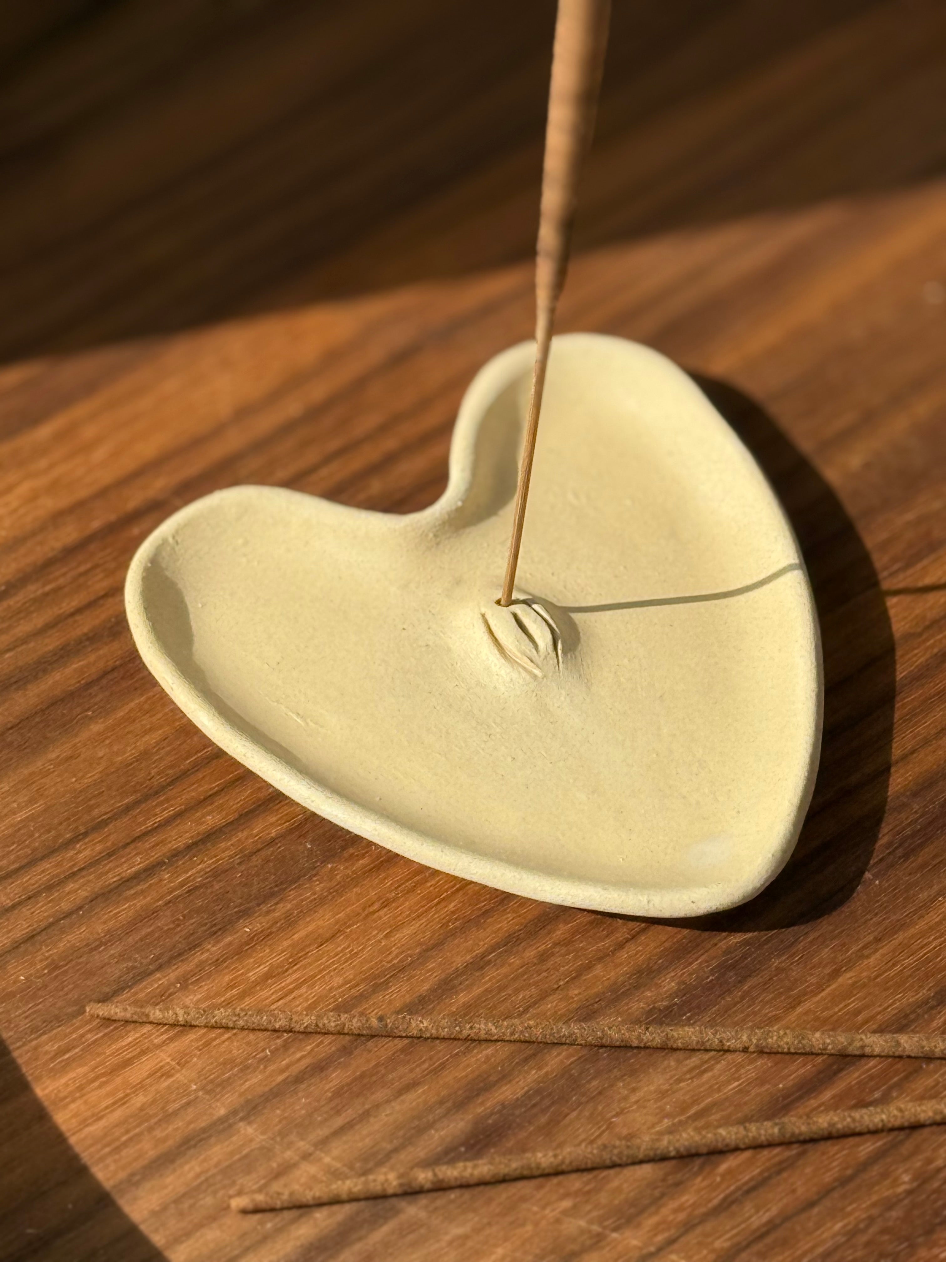 Ceramic Incense Holder “Yoni Heart”