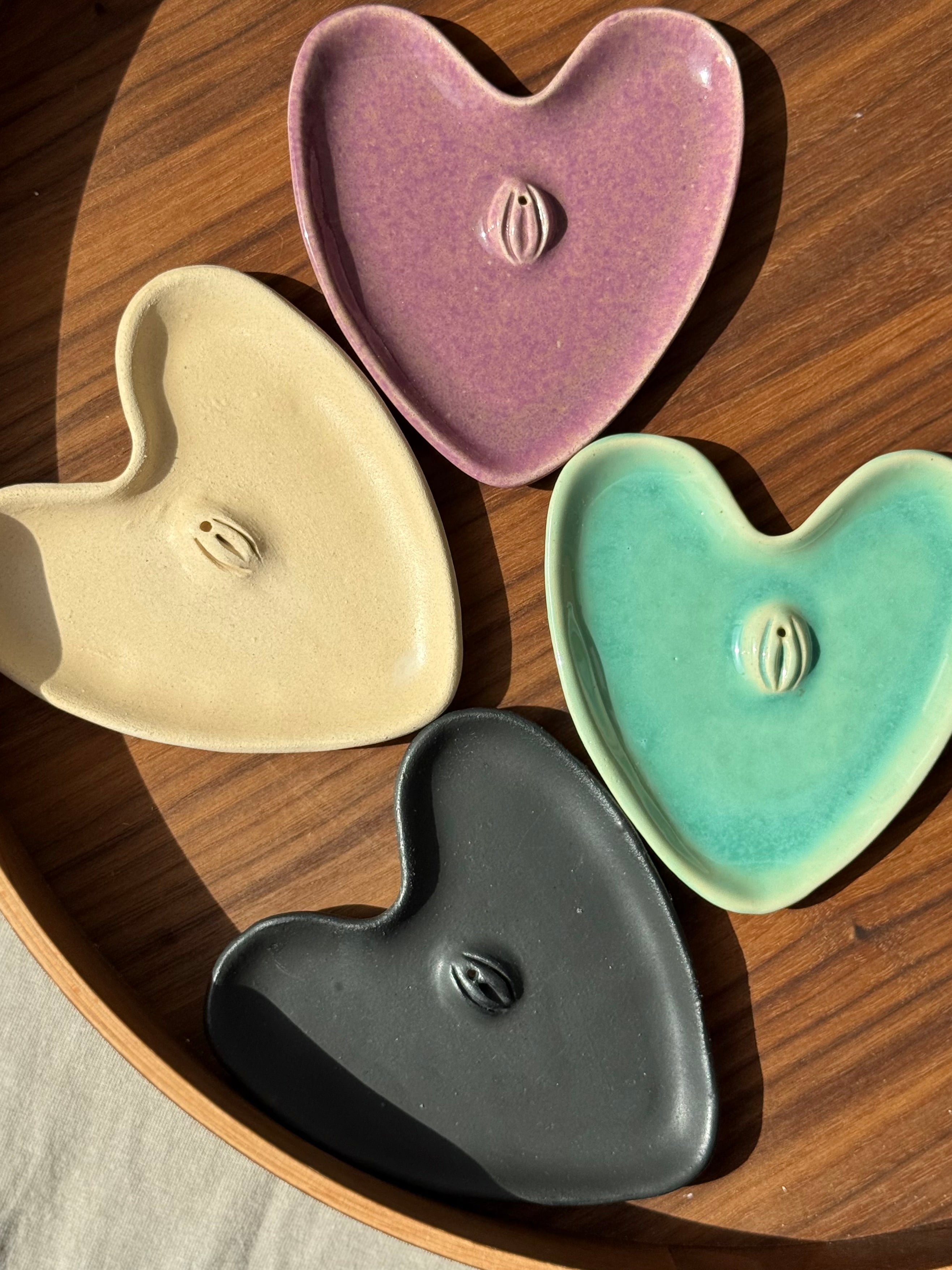Ceramic Incense Holder “Yoni Heart”