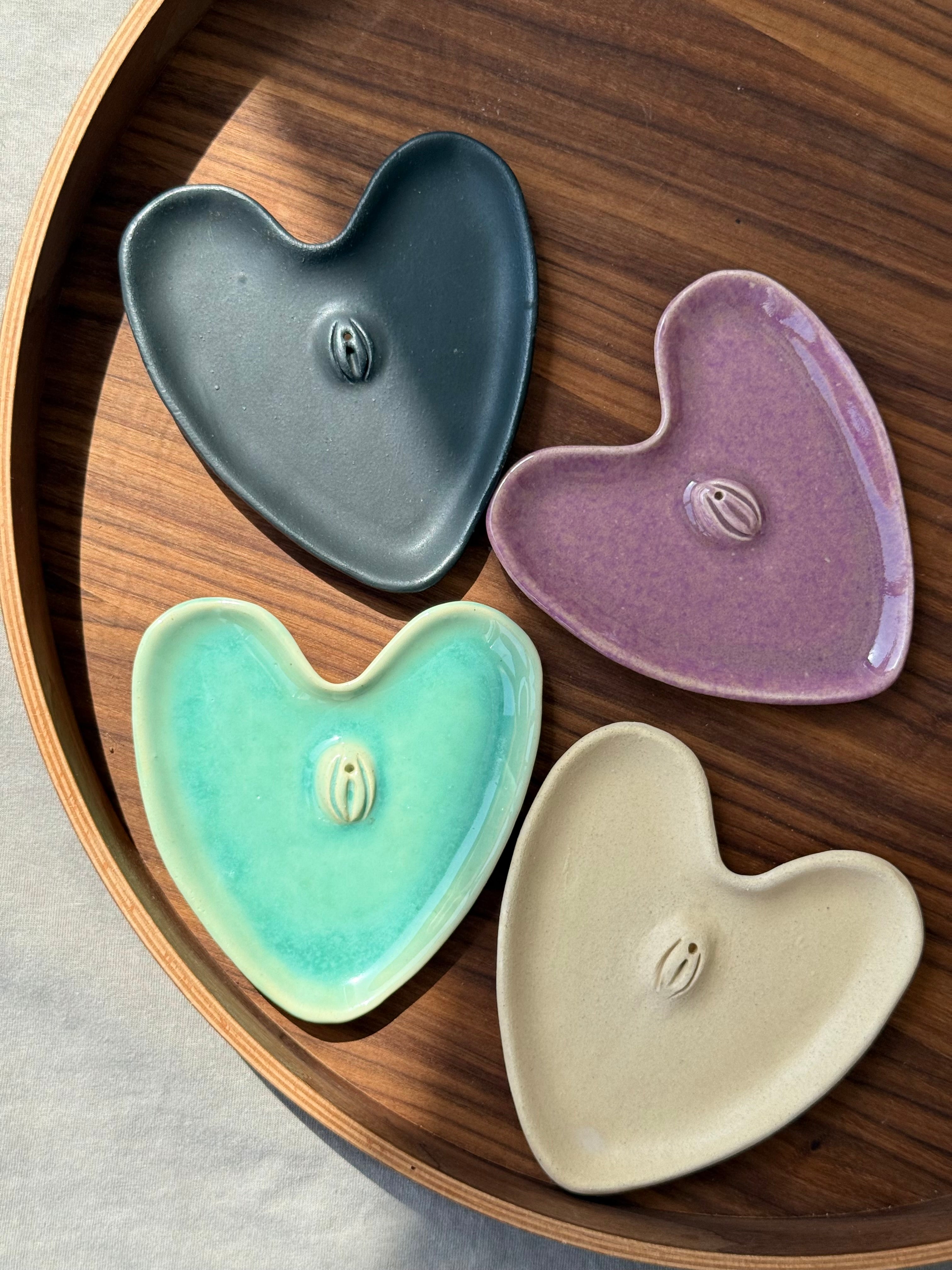 Ceramic Incense Holder “Yoni Heart”